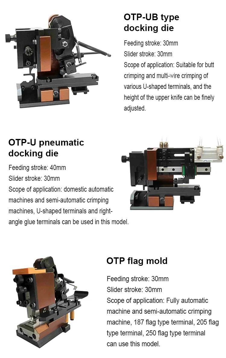 Pneumatisk superwire tværgående matriceform til ultrabred specialterminaler til crimping applikator OTP terminalform