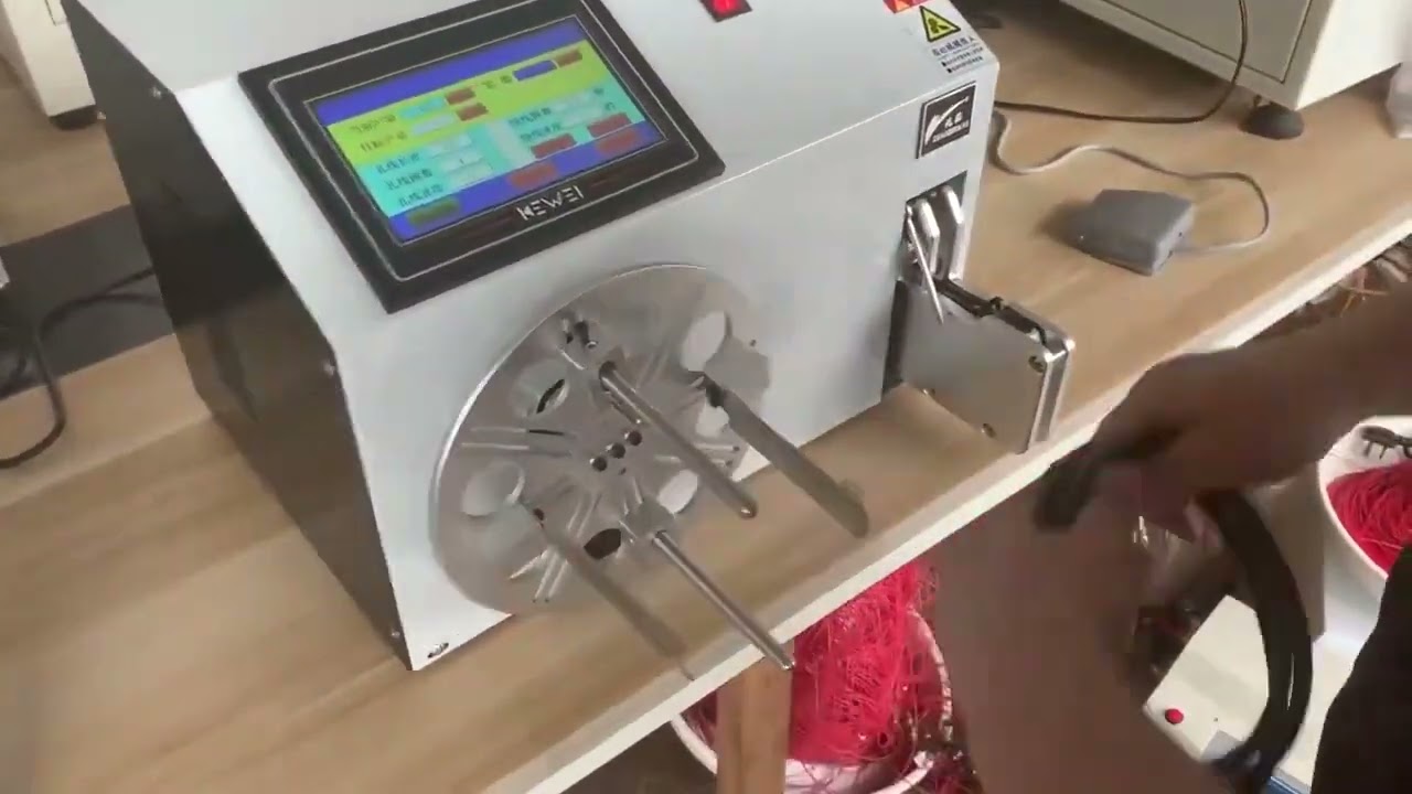 2in1 ホットコイル巻線機 LYシリーズ 自動結束・タッチパネル対応 100-200mmケーブルワインダー