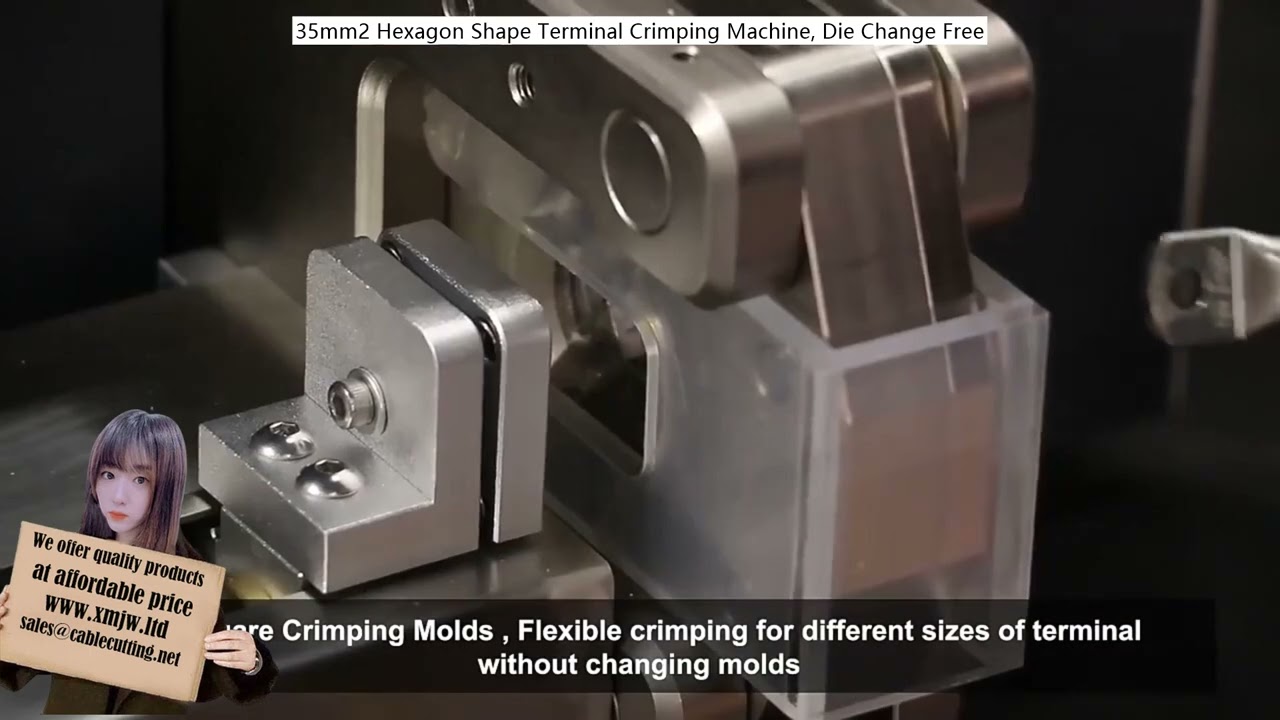 35mm²六角形端子圧着機 金型交換不要で生産性向上