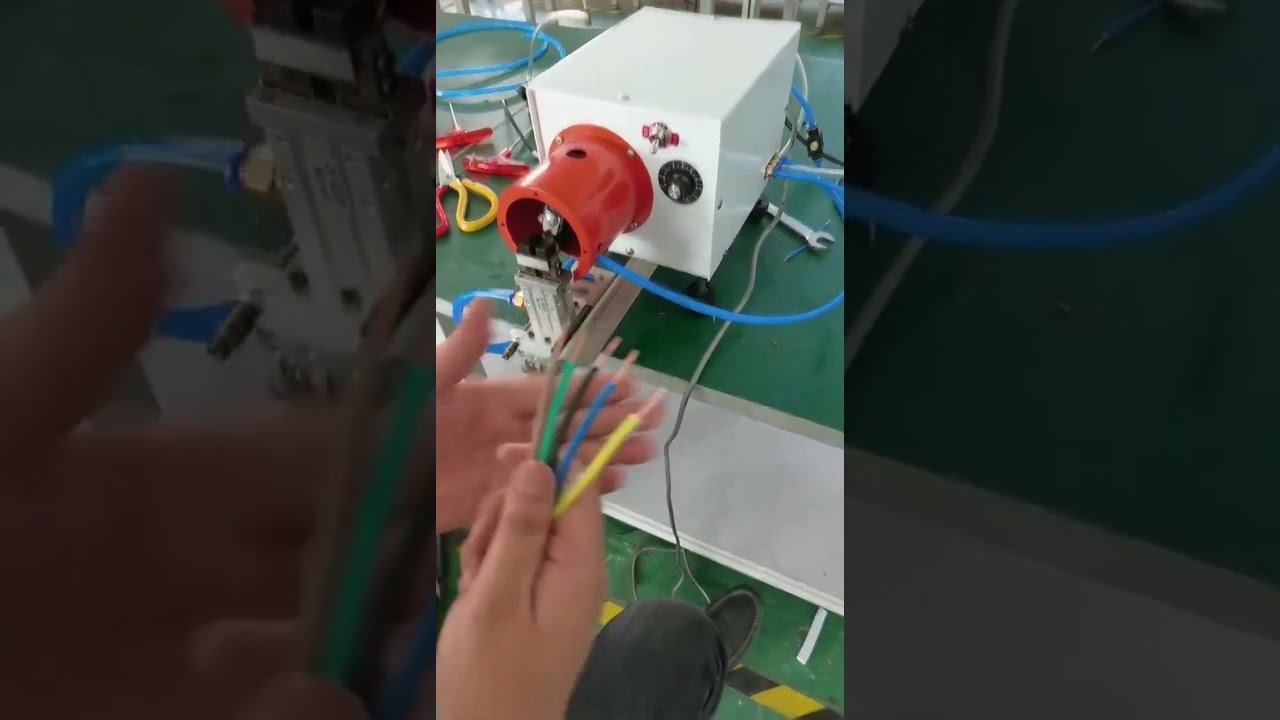 【実機映像】電線皮むき・撚り合わせ機の動作デモ｜工場自動化設備 #工場 #機械 #工具